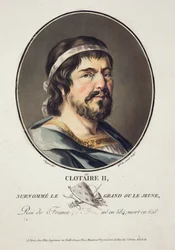 Clotaire II (584-629), gravé par Madame de Cernel, 1791